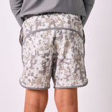 camo retro super short with gray piping