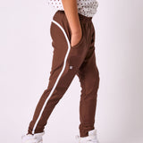 brown retro warm-up jogger