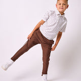 brown retro warm-up jogger
