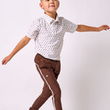 brown retro warm-up jogger