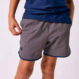 gingham retro super short with navy piping