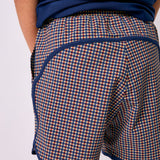 gingham retro super short with navy piping