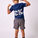 gingham retro super short with navy piping
