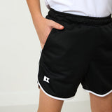 black retro mesh short