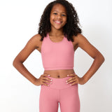 dusty pink foreverflex crop top