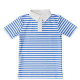 sky blue/white qb stripe polo shirt