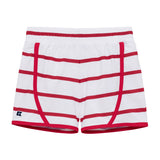 girls red and white stripe super short