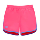 neon pink retro super short with sky blue piping