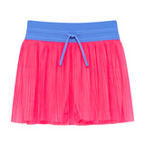 neon pink pleated skort