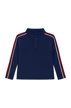 navy sideline half-zip