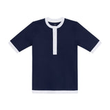 navy/white henley shirt