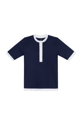 navy/white henley shirt