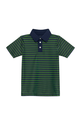 navy/dark green qb stripe polo shirt