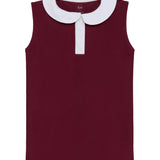 maroon/white girly girl tank