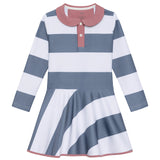 slate/white rugby dress - ships september 8