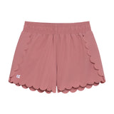 dusty pink scalloped court short