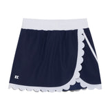 navy scalloped court skort
