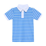 sky blue baseline stripe polo shirt
