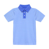 sky blue thin stripe polo shirt