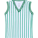 kelly green stripe power play tank