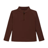 brown retro half-zip