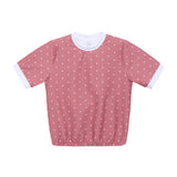 dusty pink polka dot dance tee