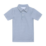 slate/white thin stripe polo shirt