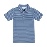 navy/white thin stripe polo shirt