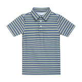 slate/sage qb stripe polo shirt