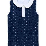 navy polka dot girly girl tank