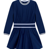 navy long sleeve dress