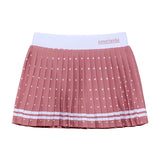 dusty pink polka dot pleated skort