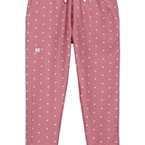 girls dusty pink polka dot retro warm-up jogger