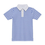 sky blue/white qb stripe polo shirt