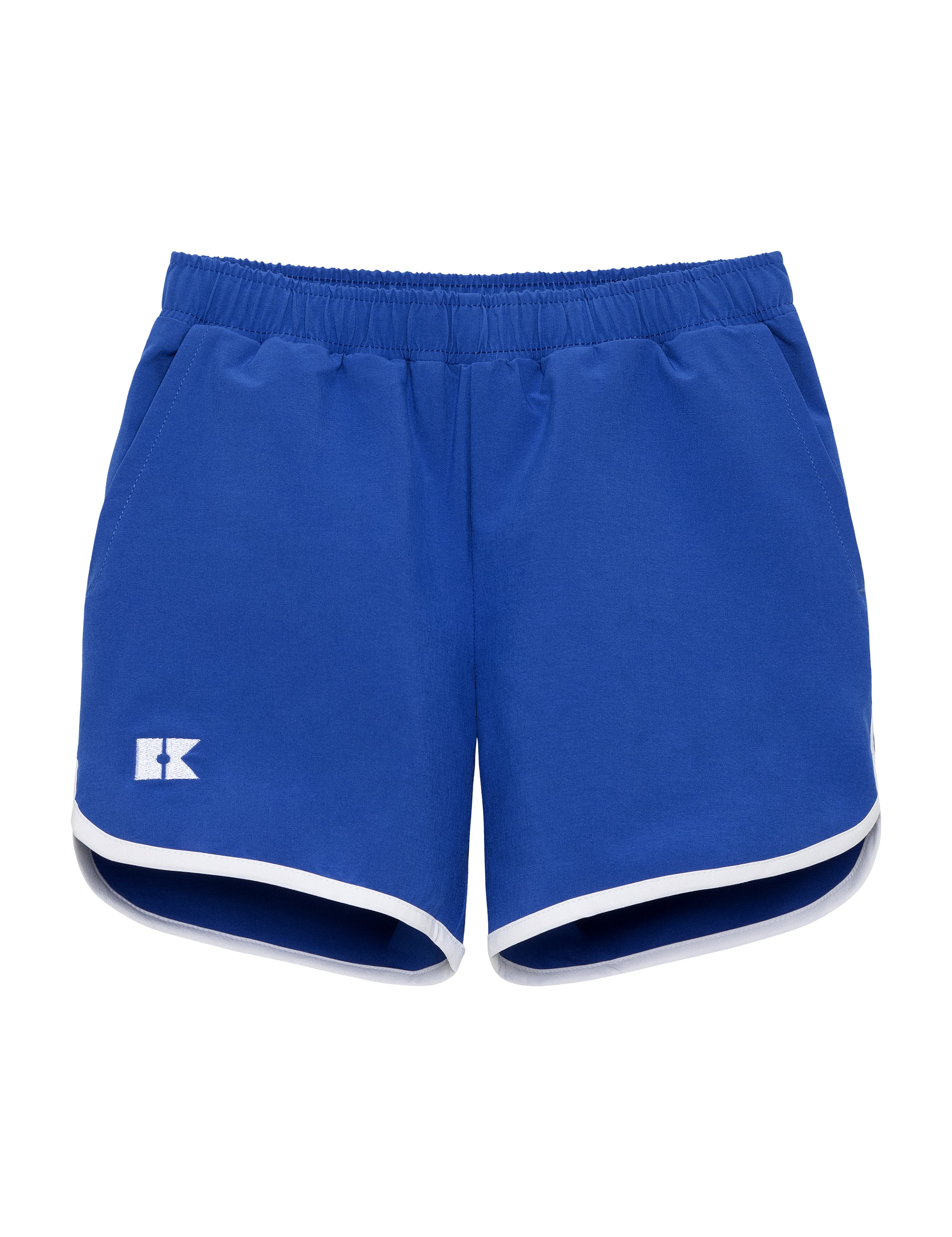 royal blue retro super short with white piping