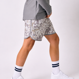 camo retro super short with gray piping