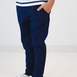 navy warm-up jogger