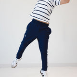 navy warm-up jogger