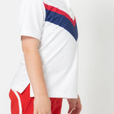 red retro super short with white piping