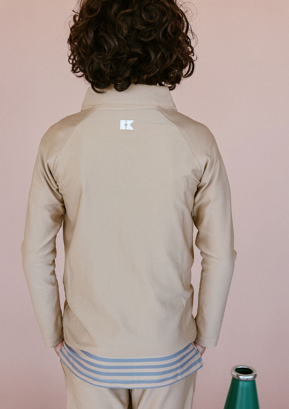 khaki half-zip