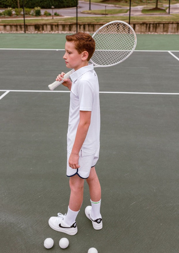 tennis white polo shirt