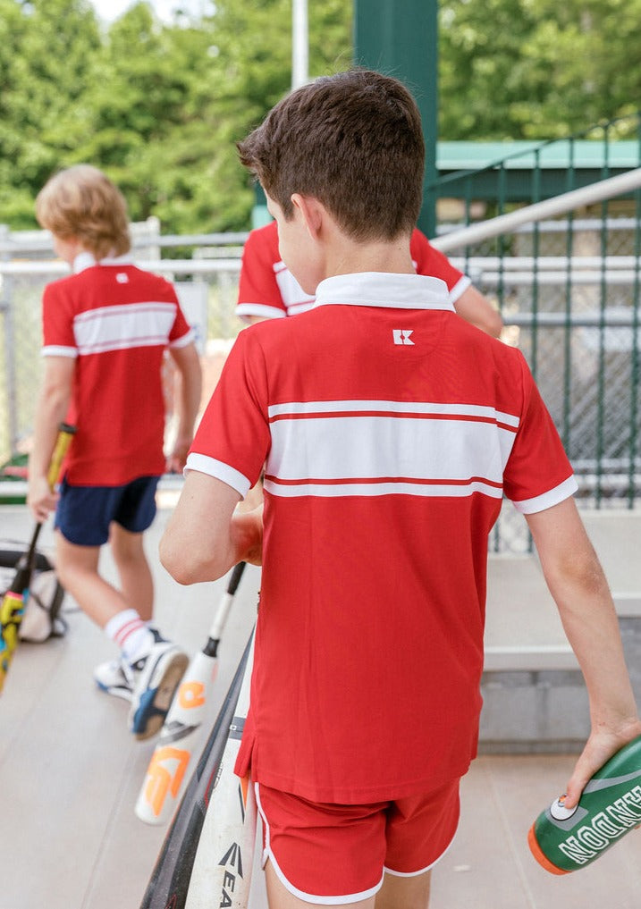 little league red polo