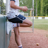 navy retro super short with white piping