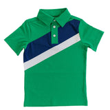 green colorblock polo