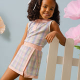 spring gingham retro power skort