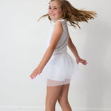 white pleated skort