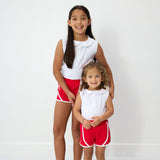 girls red super short