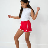 girls red super short