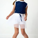 white pleated skort