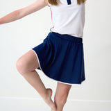girls navy twirly skort